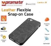 Promate Black Lanko iPhone 5 Hand-Crafted Leather Case