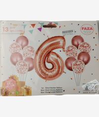 Casey 13pc Rose Gold and White Balloon Set Nr 6