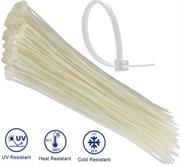 Noble 4.8 x 300mm Pack of 100 White Nylon Cable Ties