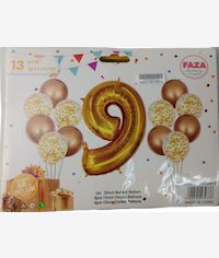 Casey 13pc Gold and White Balloon Set Nr 9