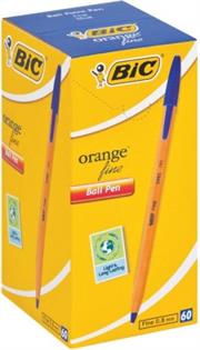 BIC Orange Fine Point Blue Ballpoint Pens