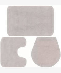 Casey 3 Piece Bathroom Mat Set Light Brown