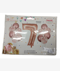 Casey 13pc Rose Gold and White Balloon Set Nr7