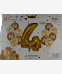 Casey 13pc Gold and White Balloon Set Nr 4