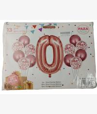 Casey 13pc Rose Gold and White Balloon Set Nr 0